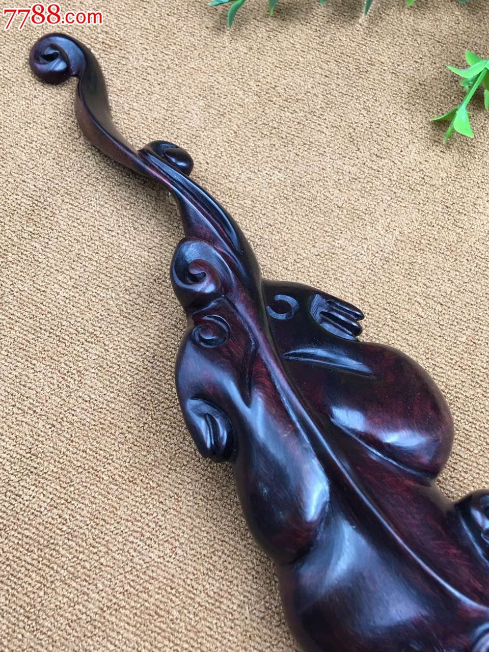 海黄手把件螭龙上古神-木雕摆件-7788收藏