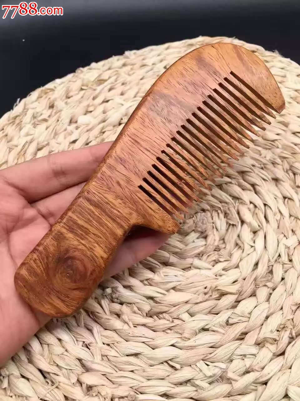 新品越黄木梳水波纹留