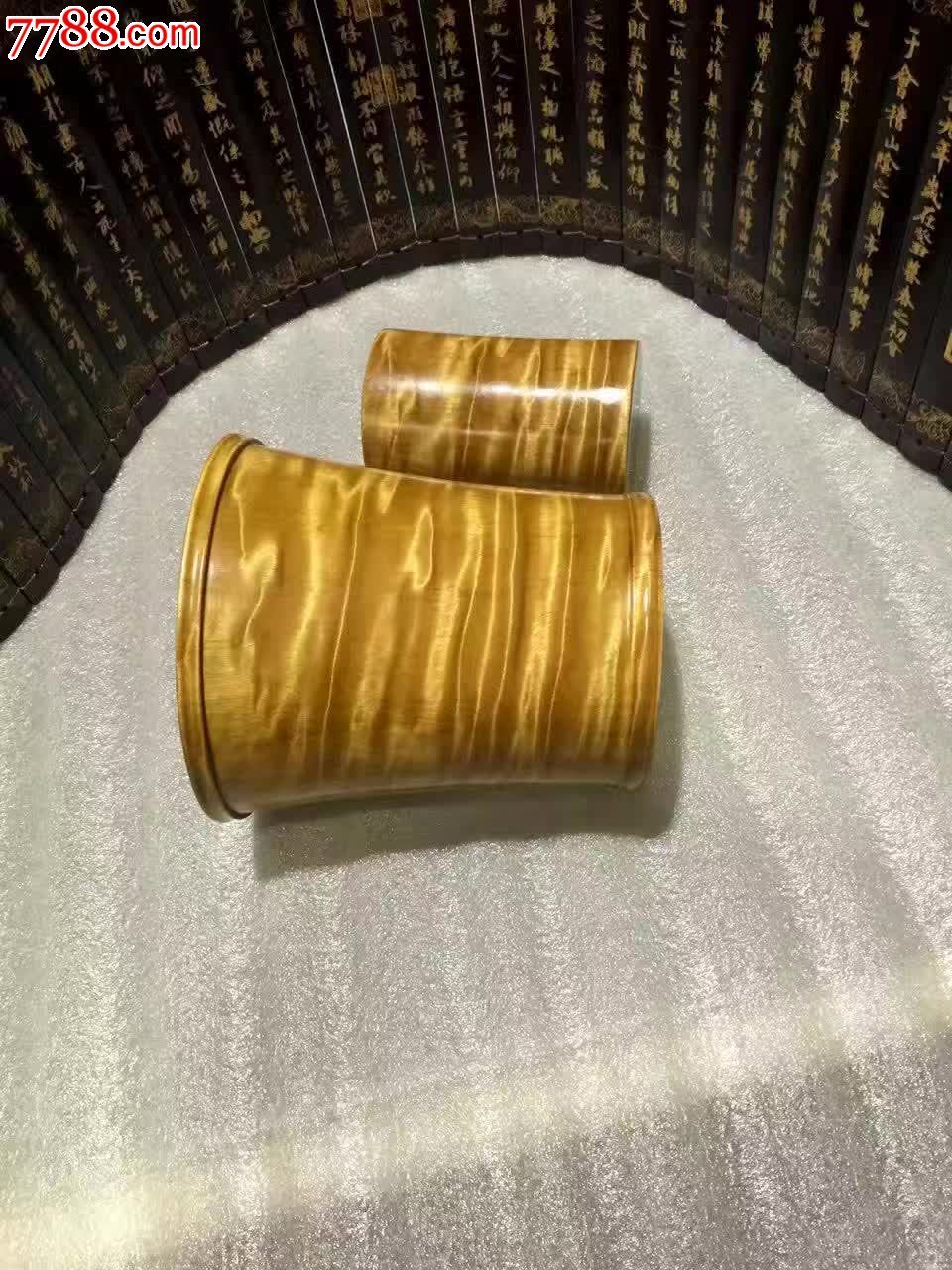 极品度云彩母子笔筒前,其他根雕/木雕,木艺文房,黑檀木,年代不详,雕法