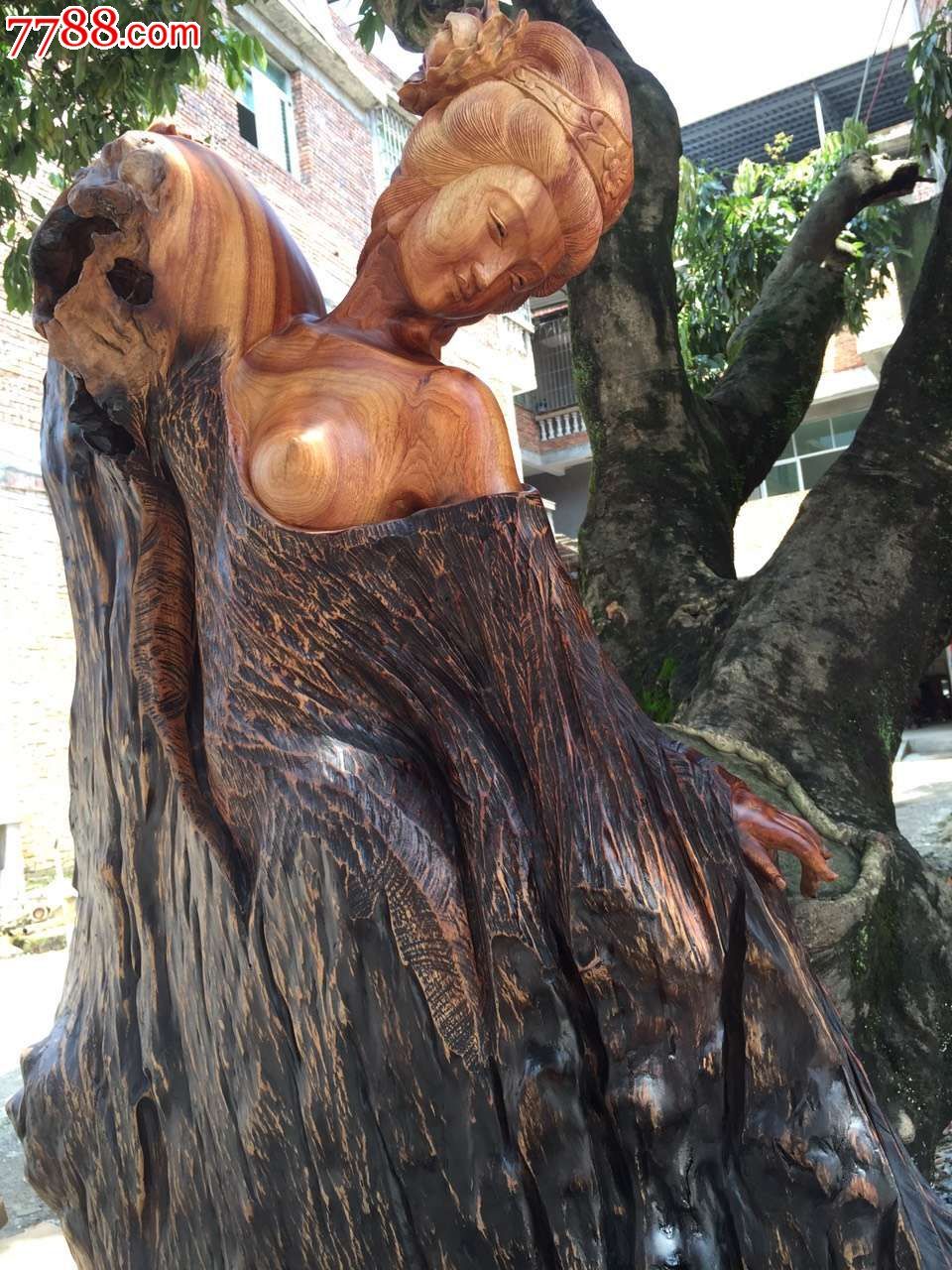 收藏品材料黄蜡樟贵妃,其他根雕/木雕,木艺文房,黑檀木,年代不详,雕法