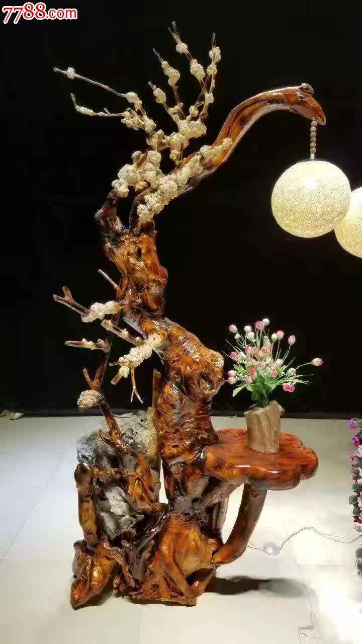 茶树瘤摆件灯架如图一