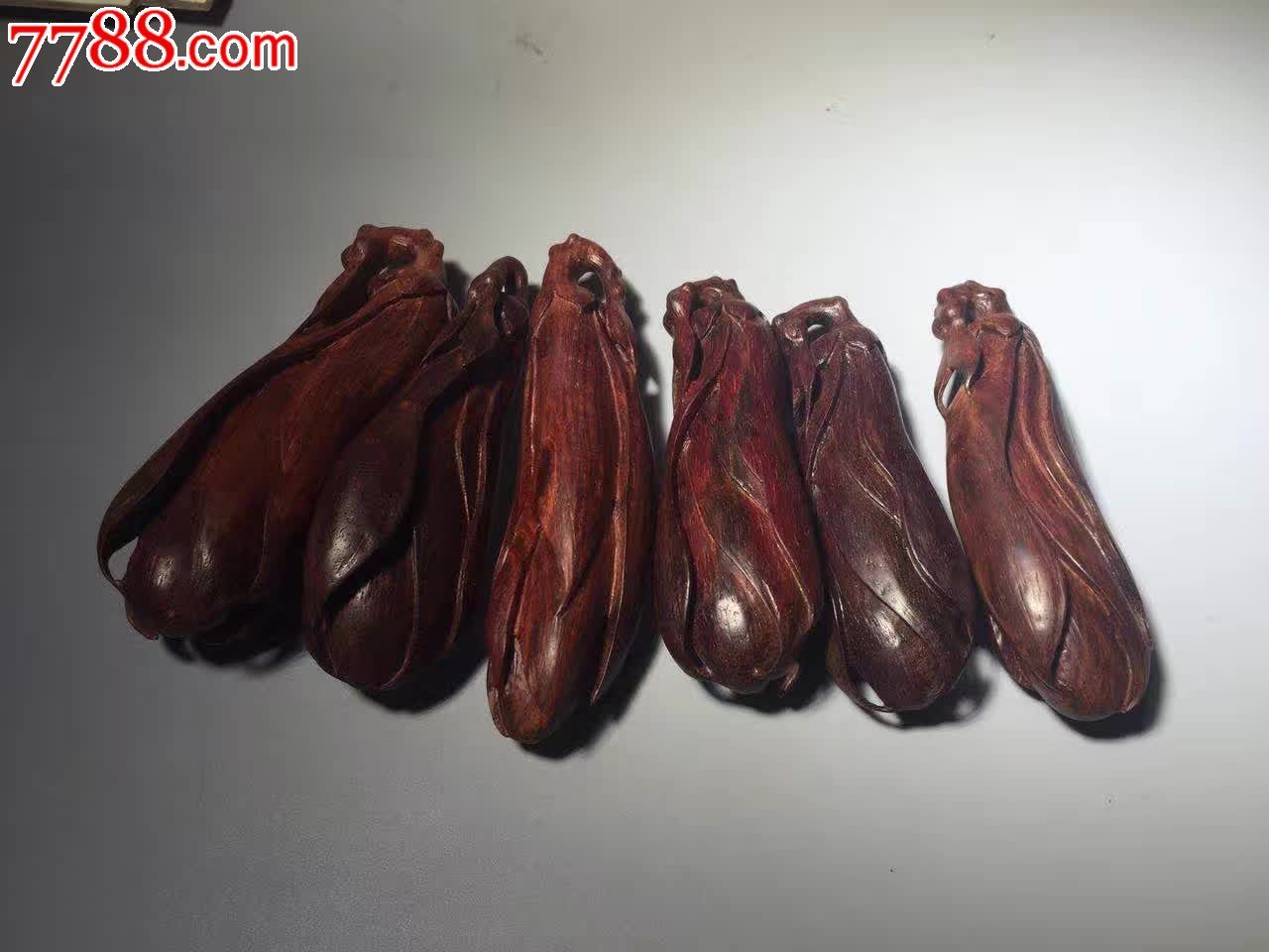 紫檀把玩件玉兰花可打-其他根雕/木雕-7788收藏