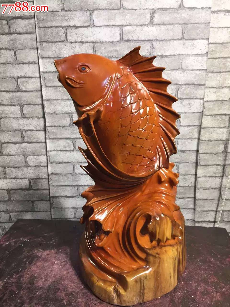 年年有余鱼40口径2,其他根雕/木雕,其他根雕/木雕,其他木质,年代不详