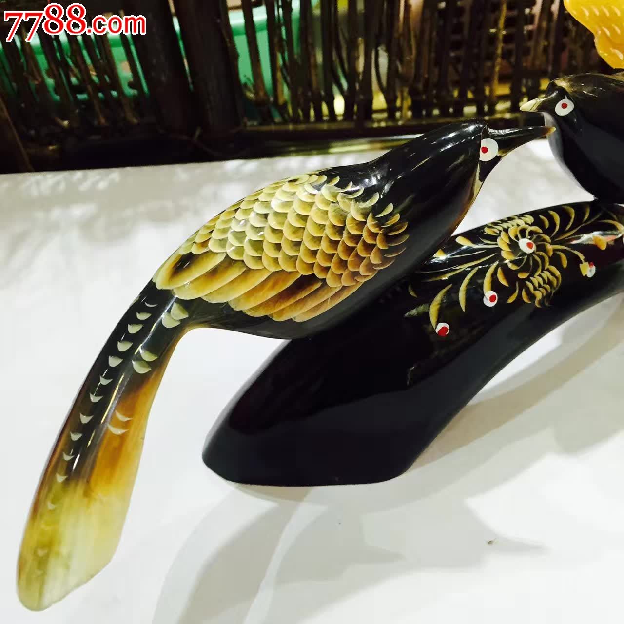 纯天然水牛角摆件水牛