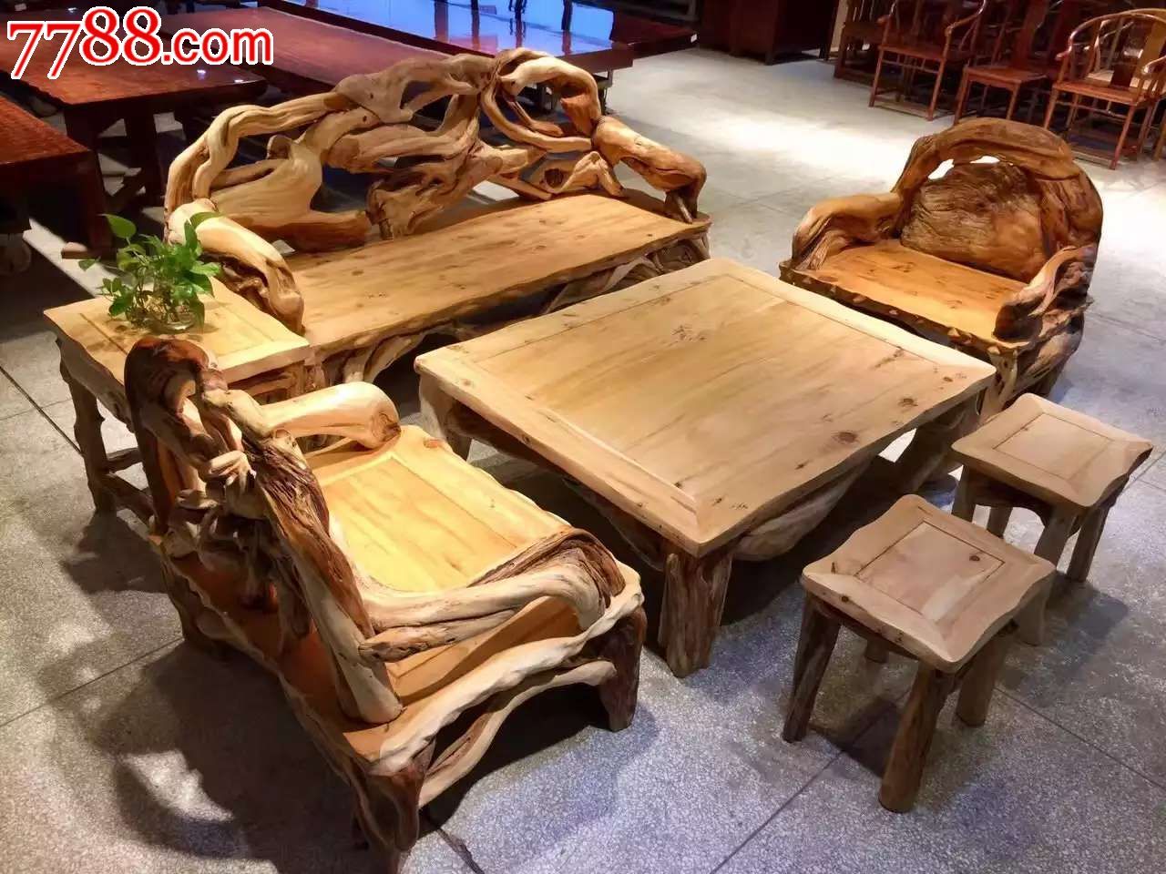 现货崖柏沙发八件套三