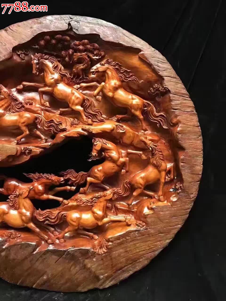 百年老料马车轮八骏雄