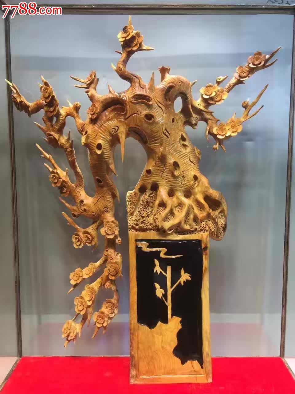 新品梅花三弄崖柏老料-价格:1020元-se43583011-木雕摆件-零售-7788