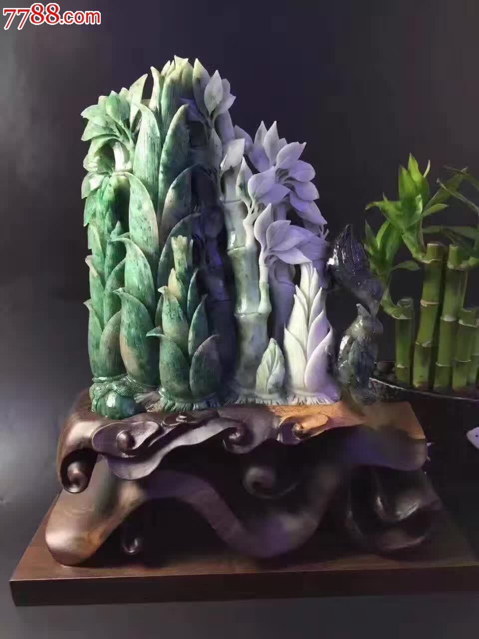 精品独山玉摆件富贵竹