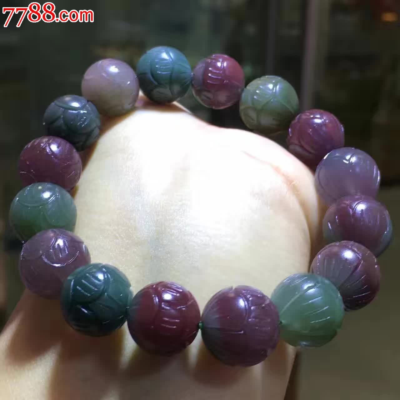 天然紫绿玛瑙手链手串