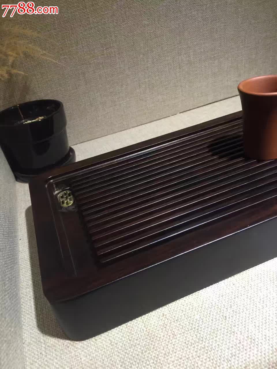 经典紫光檀小茶盘特价-实木茶盘-7788收藏