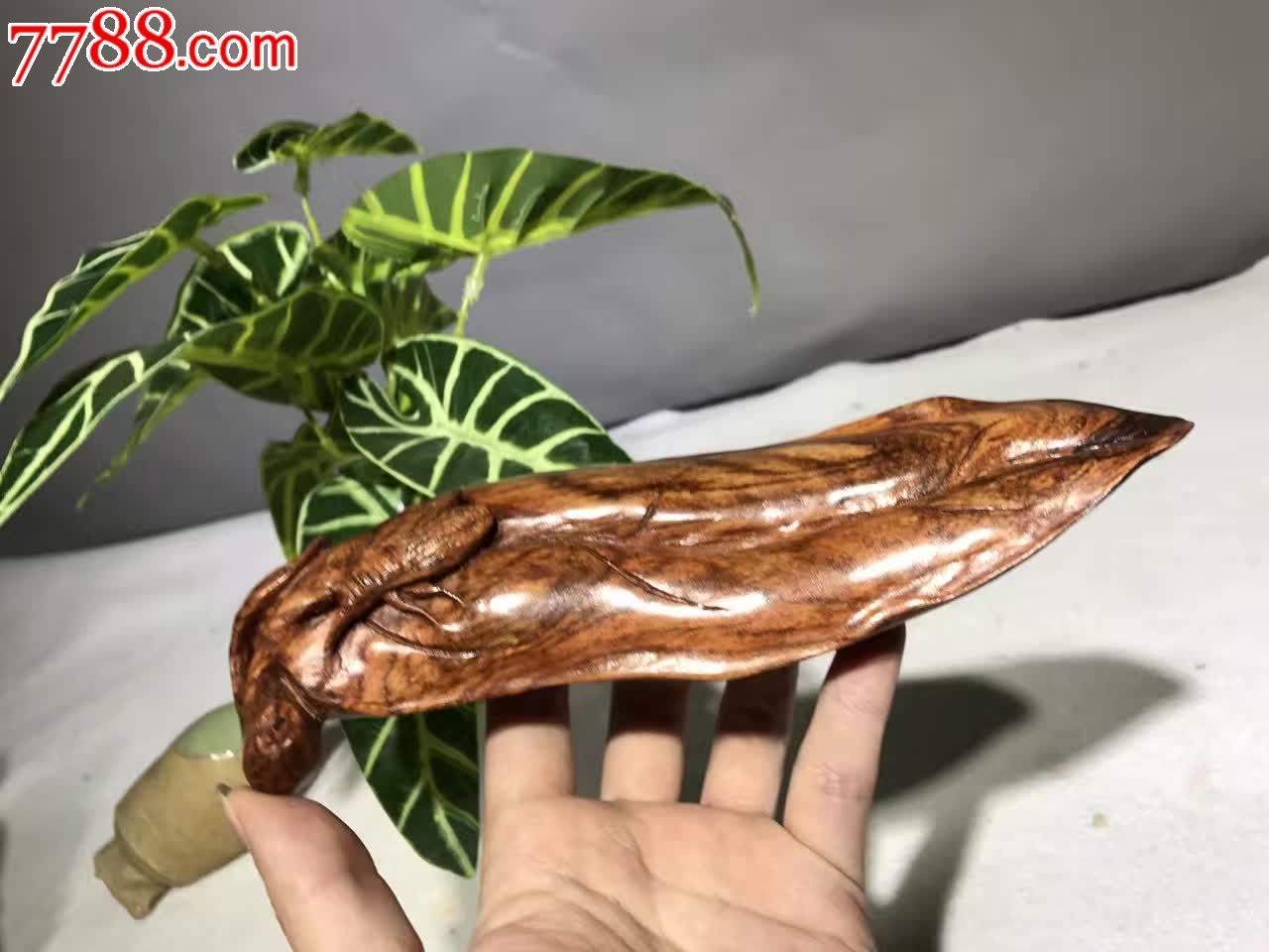 黄花梨叶子手把件美出-价格:479元-se45437237-木雕摆件-零售-7788
