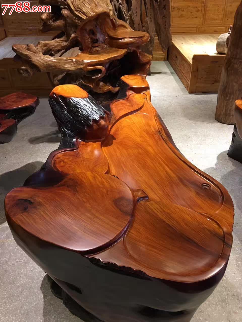 老挝花梨鸟足紫檀茶桌