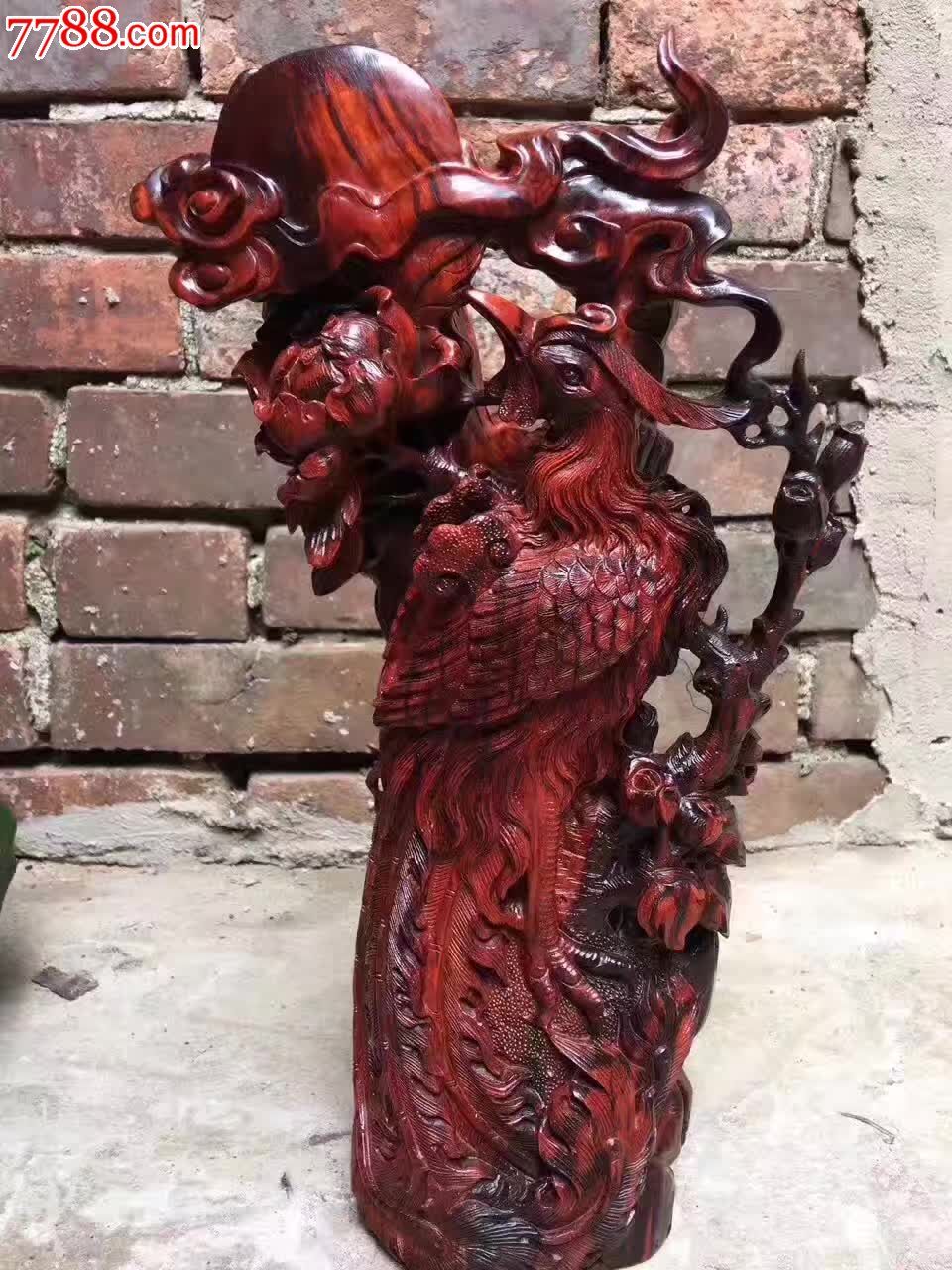 小叶紫檀丹凤朝阳摆件