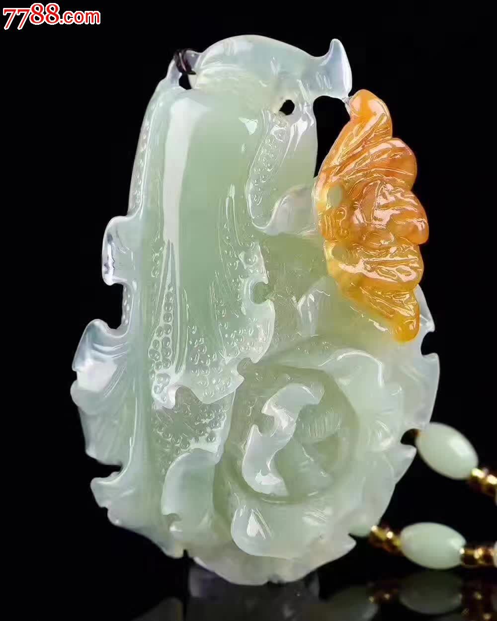 天然岫玉花玉雕刻白菜